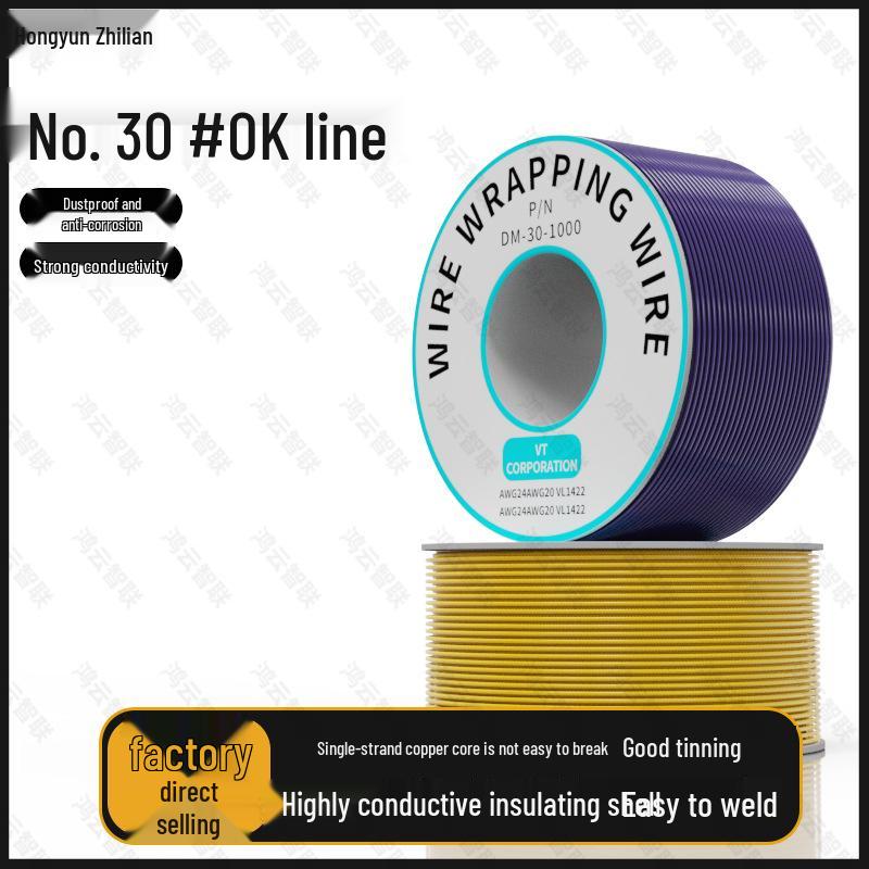 Высокотемпературный одножильный медный соединительный провод 30 AWG/32# для печатных плат и плат схемы