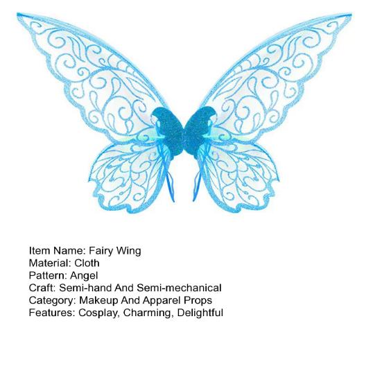 Крылья феи для детей и взрослых, крылья бабочки феи, костюм на Хэллоуин, блестящие крылья ангела, аксессуар для косплея эльфа для девочек и женщин