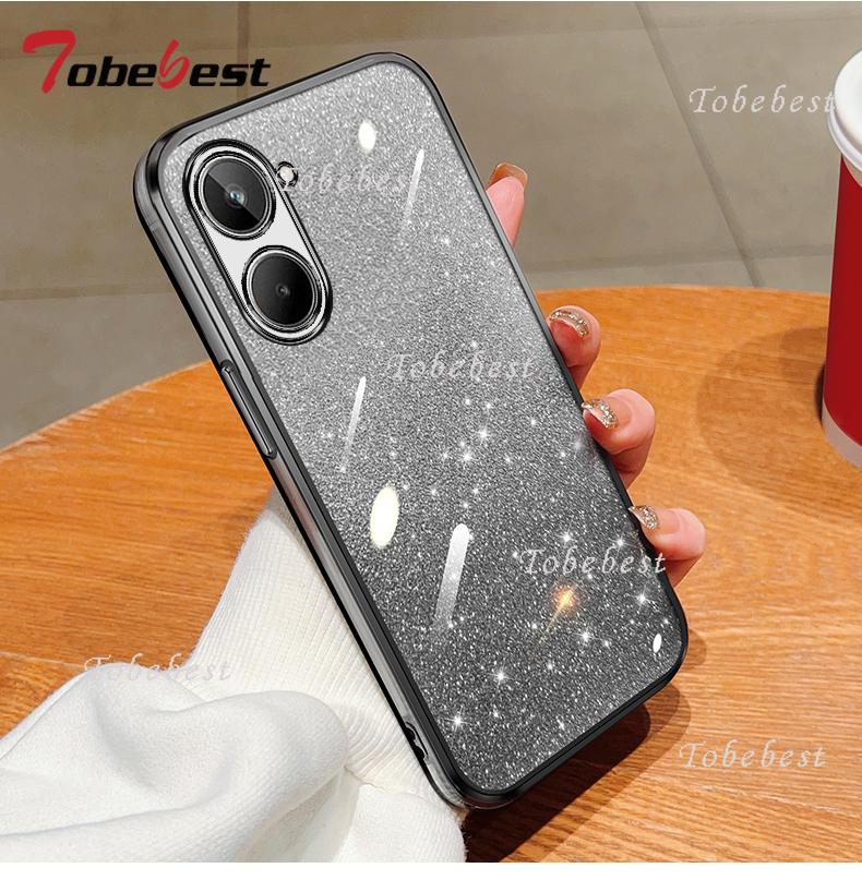 Для OPPO Realme 10 11 12 13 14 Pro Plus Чехол Мягкий Силиконовый Блестящий Глиттер Покрытие
