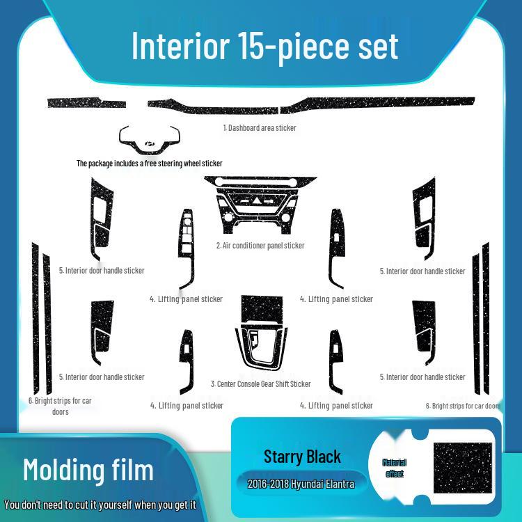 Starry Sky Frosted Film for 2016-2020 Hyundai Elantra Interior Modification - Free Replacement for Damaged Stickers