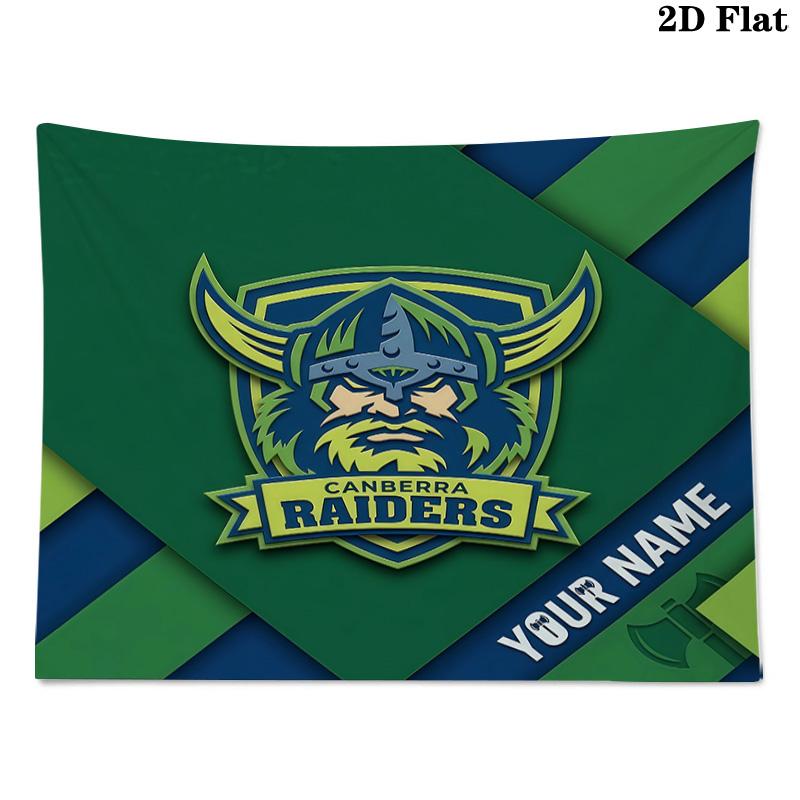 Custom Name Canberra Raiders Printed Tapestry – Wall Hanging for Bedrooms, Dorms, and Home Decor