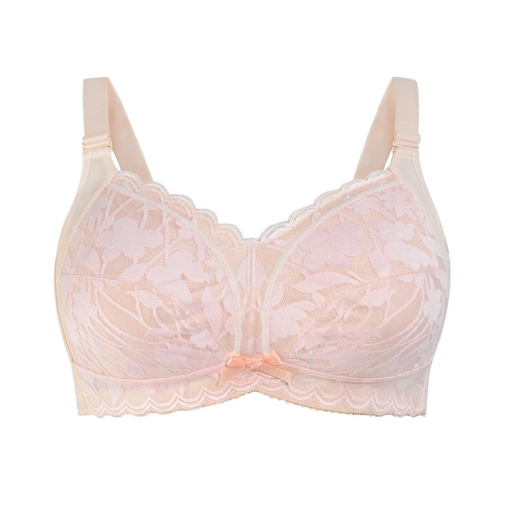 Lace No-wire Push-up Bra with Adjustable Straps Slim Fit Plus-size Underwear