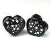 2 шт. 8-30 мм со звездным узором в форме сердца, ушные манометры, туннели, двойная расклешенная вилка, расширитель для ушных носилок, ювелирные изделия для пирсинга для женщин и мужчин