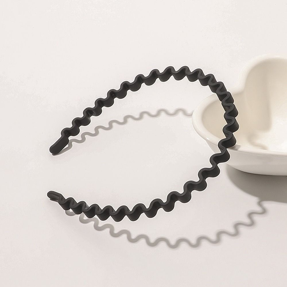Solid Color Teeth Wave Hair Hoop Headdress Non-slip Hairband Teeth Matte Hair Hoop Outdoor