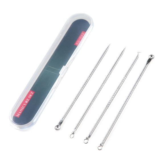 4 шт./компл. портативная игла для удаления прыщей из нержавеющей стали, косметическое средство для удаления комедонов и прыщей для носа