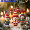 Yousheng Colorful Snowman Hanging Decorations Wooden 2D Flat Snowman Ornaments Christmas Tree Decorations for Festive Holiday Gift Box Wreath Garland