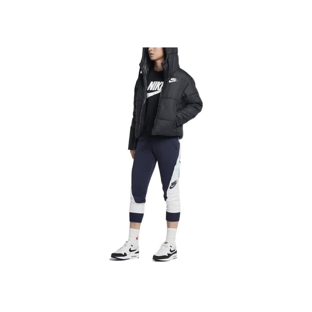 Nike Двусторонняя повседневная спортивная куртка с капюшоном из хлопка, женская куртка, черная 939361-010