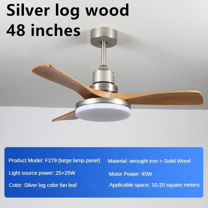 45 Вт бытовой интеллектуальный регулируемый частотный электрический вентилятор для гостиной, светильник из цельного дерева, ретро-вентилятор для ресторана, полный спектр