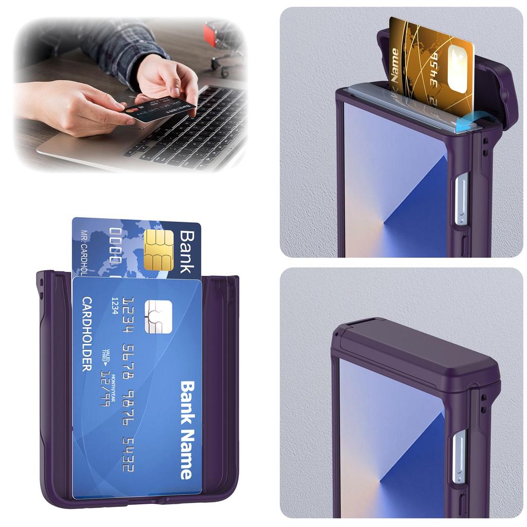 Защитный чехол для Samsung Z Flip 7 со слотом для карт и кронштейном для шарнира, Складная конструкция, Защита от падений