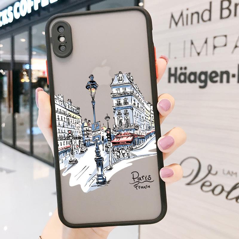 Travelling world travel Street painting Phone Case For Iphone 15 14 13 11 12 Pro Max 7 8 PLUS SE2 X XS XR Hard Matte Back Cover