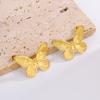 Серьги из титановой стали с покрытием 18 карат золотом с дизайнами в виде бабочек, цветов и бантиков