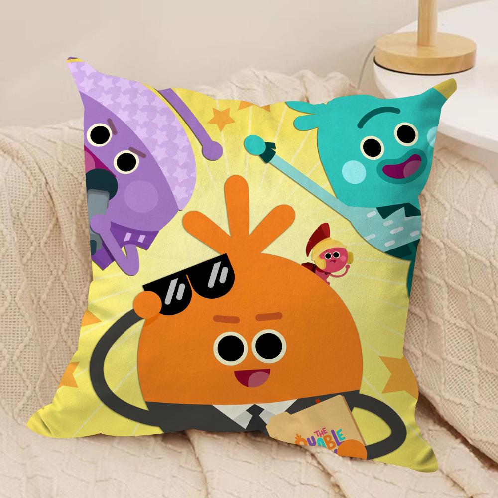 Anime The Bumble Nums Cushion Cover Silky Short Plush DoubleSided Printed Pillow Case for Sofa All Seasons Home Decor Gift