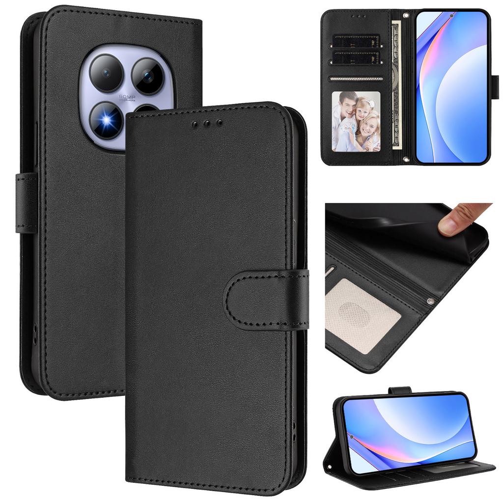 For Xiaomi Redmi Note 15 Pro 5G Wallet Case RFID Blocking Calf Texture Leather Stand Phone Cover with Strap