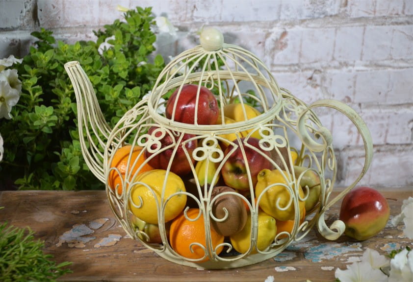 Kettle openwork fruit basket in retro style