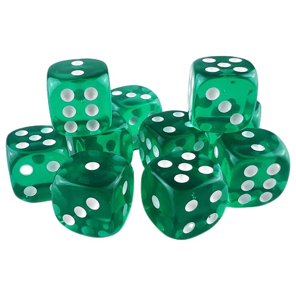Candy Color Dice 10pcs 6 Sided Translucent Dice Acrylic Game Dice Set
