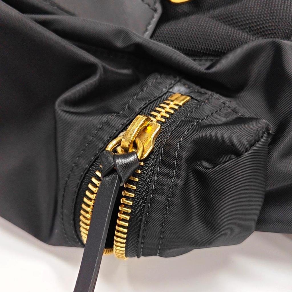 [Pre-Owned] The Rucksack Series Nylon And Leather Backpack Large - Very Good #1DN2X7S