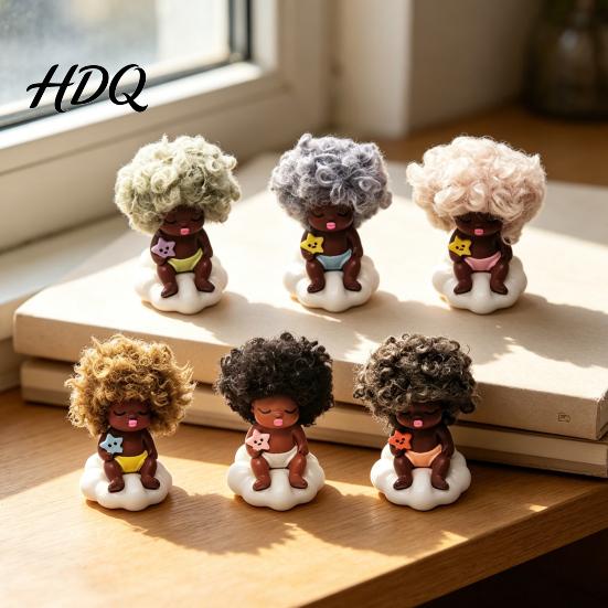 Reliable Companion Toy Mini Doll Figurine Small Resin Little Baby Desktop Warm Appearance Ornament for Car Dashboard Home Office Desk Shelf Decor