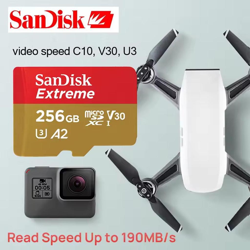 SanDisk Карта памяти Extreme Micro SD 128 ГБ 256 ГБ microSD TF карты памяти U3 4K V30 A2 Class 10 UHS-1 флэш-карта 32 ГБ 64 ГБ 512 ГБ для камеры телефона GoPro
