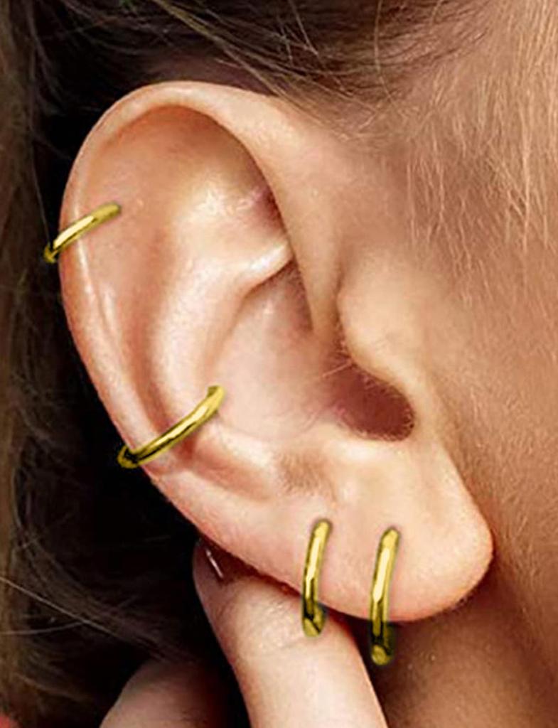 Кольцо в нос 18G из хирургической стали 316L, серьги-кольца для хряща для женщин и мужчин, пирсинг, ювелирные изделия 6 мм/8 мм/10 мм/12 мм