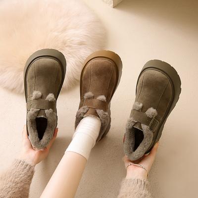 Женские мягкие эластичные зимние теплые утепленные сноубутсы на толстой подошве, нескользящие, износостойкие, для активного отдыха на открытом воздухе, спортивные хлопковые ботинки