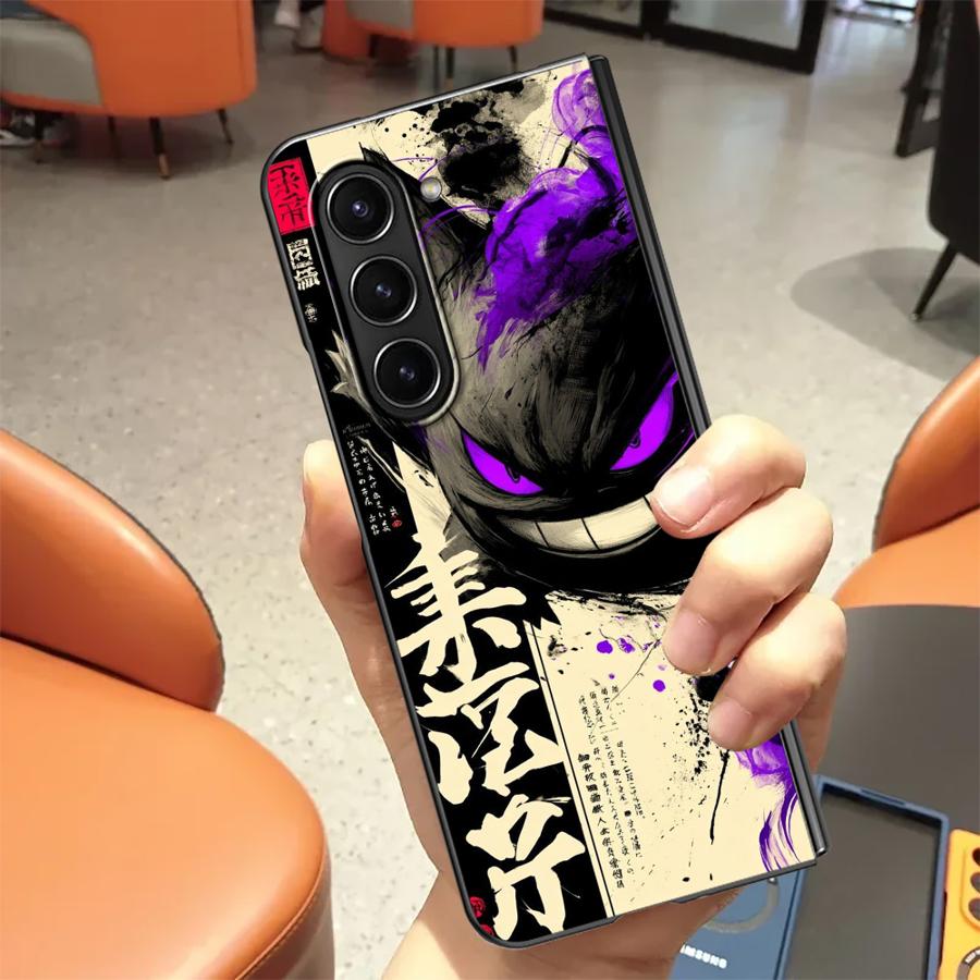 Hot Anime Pokemon Back Phone Cover Case for Samsung Galaxy ZFold6 ZFold3 Z Fold 7 6 5 4 3 ZFold4 ZFold5 ZFold7