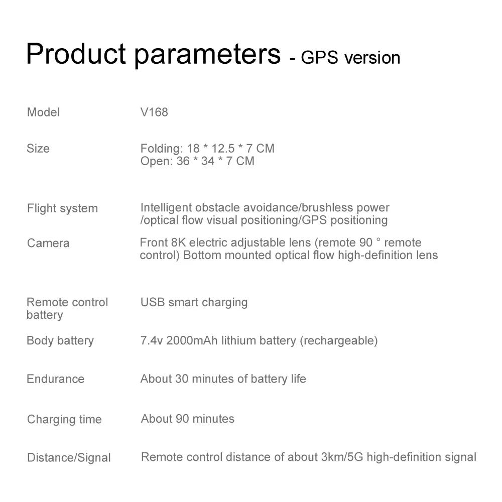 V168 Дрон Профессиональная Аэросъемка 8K HD GPS Камера Дрон RC Интеллектуальное Обнаружение Препятствий 5G WIFI FPV Квадрокоптер Дрон Игрушка