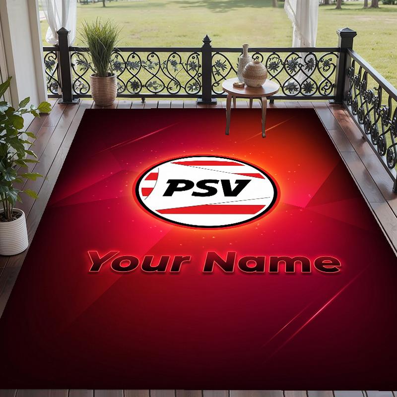 Custom Text Printed Rug PSV Eindhoven FC Non Slip Floor Carpet For Home Room Decor