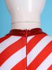 Kids Girls Candy Cane Striped Christmas Costume Long Sleeve Bow-knot Long Bodysuit Dance Jumpsuit Costume Dancewear