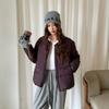 Light and short simple cotton clothes women's new fashionable foreign style round neck polyester warm winter coat