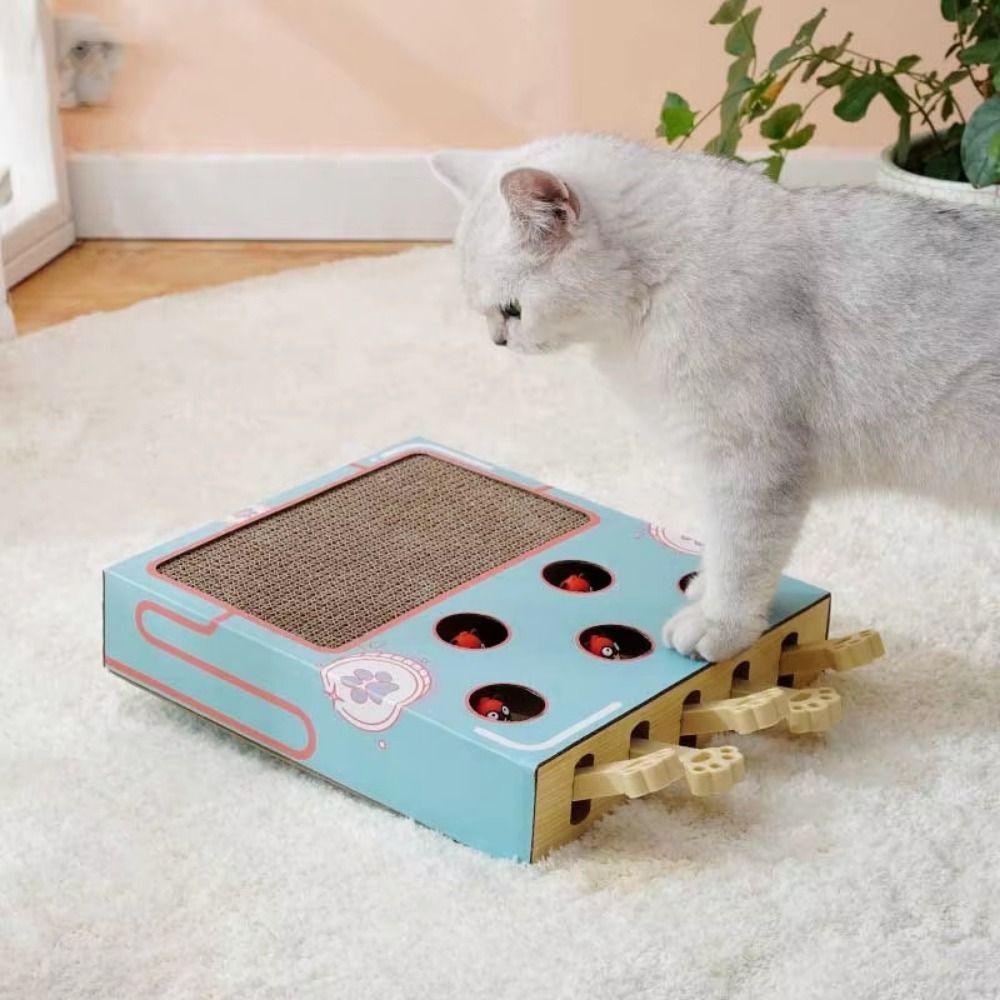 Interactive Cat Hitting Hamster Toy Corrugated Paper Cat Hit Gophers Toy  Paw Grinding