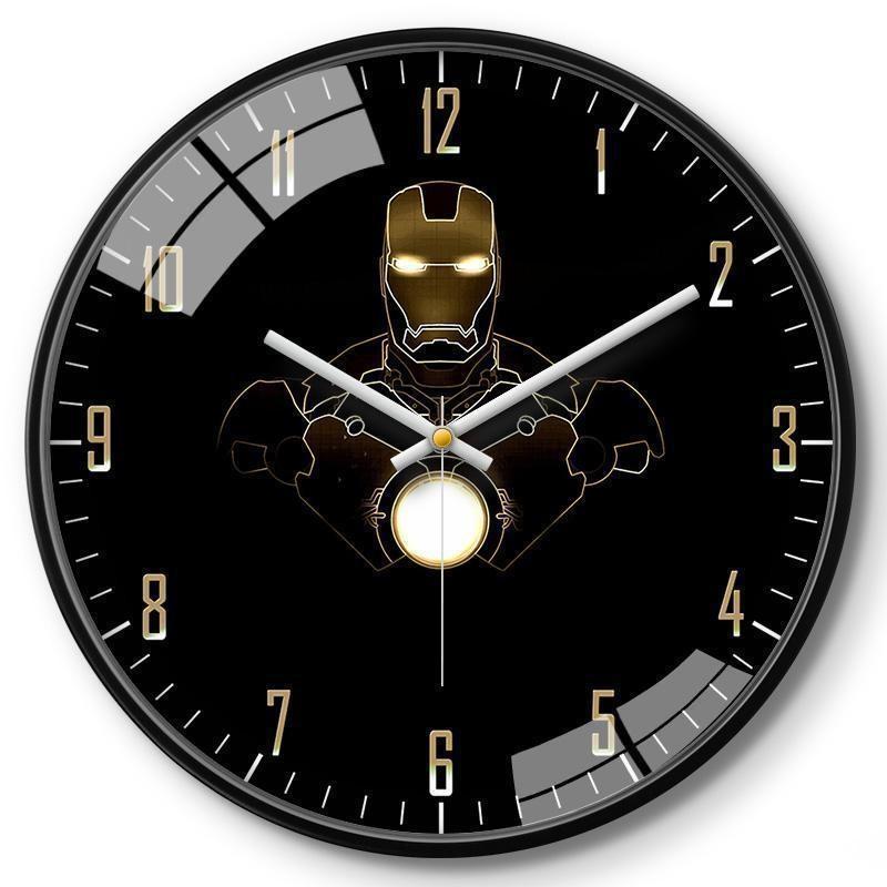 Marvel Captain America Iron Man Spider Man Pattern Wall Clock For Kids Room Decor