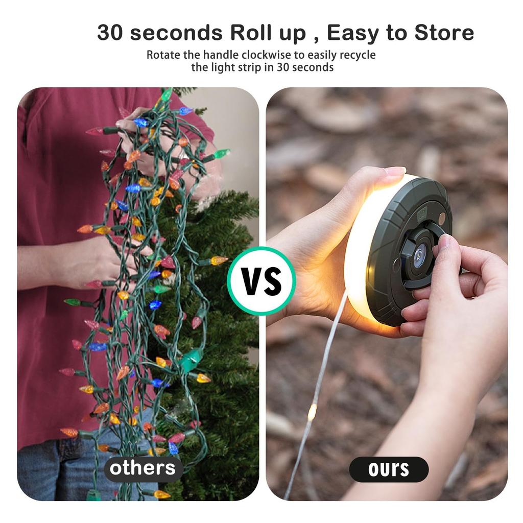 Светодиодная лента-лампа для кемпинга 4 в 1, 10 м, водонепроницаемая, многоразовая, декоративная лампа для палатки, комнаты, сада