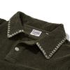 Курортный свитшот Penfield с узором «ракушка», махровый, с воротником-поло, оливковый_Fr2Kt203