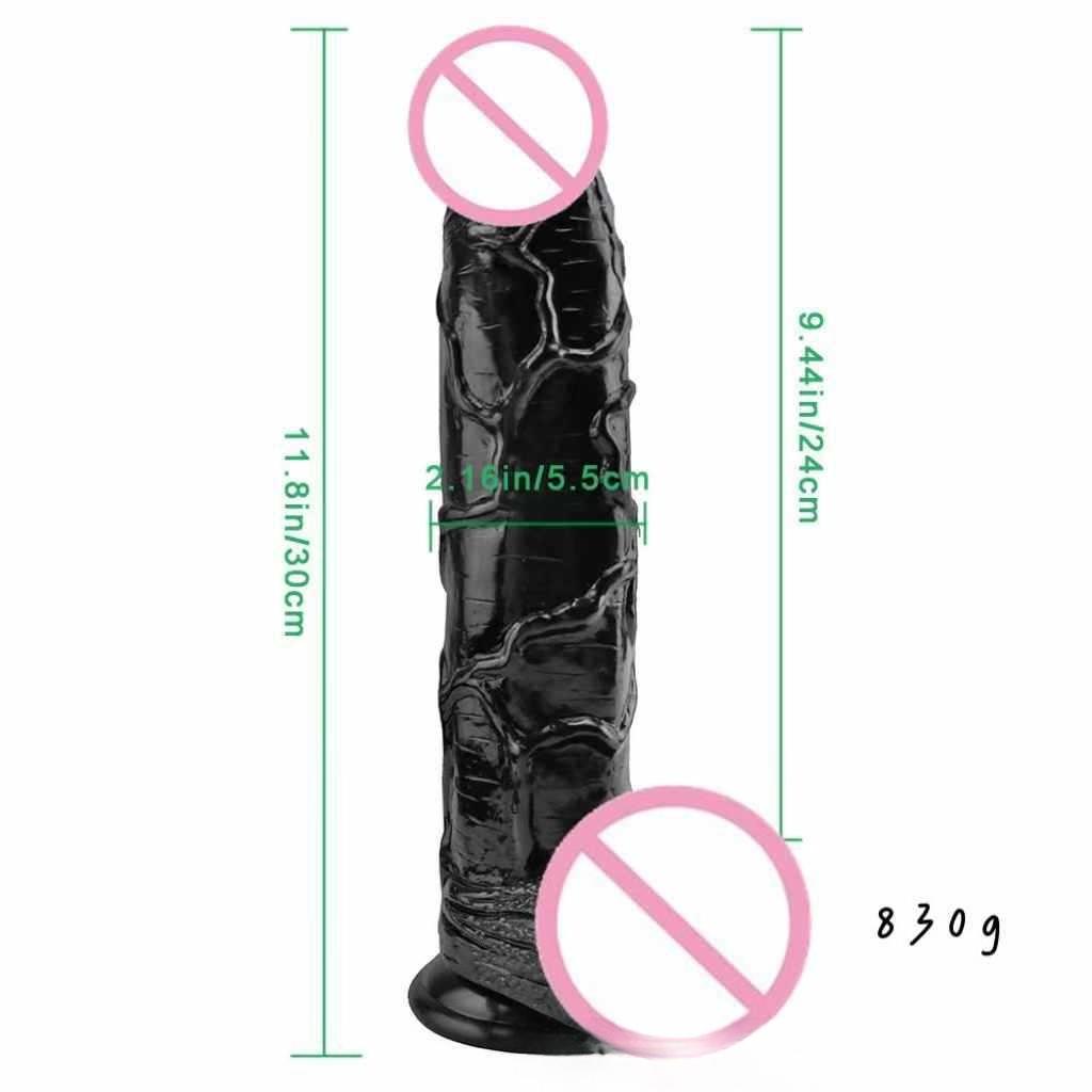 Black Oversized, Thick and Long Simulation Penis Fake Penis Large Penis Anal Plug Female Masturbator Adult Product