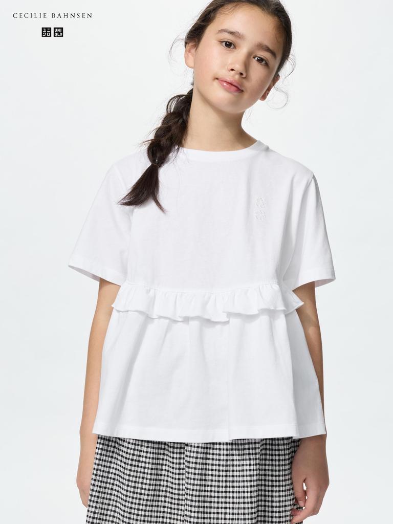 Uniqlo Девчачья футболка с оборками из Японии
