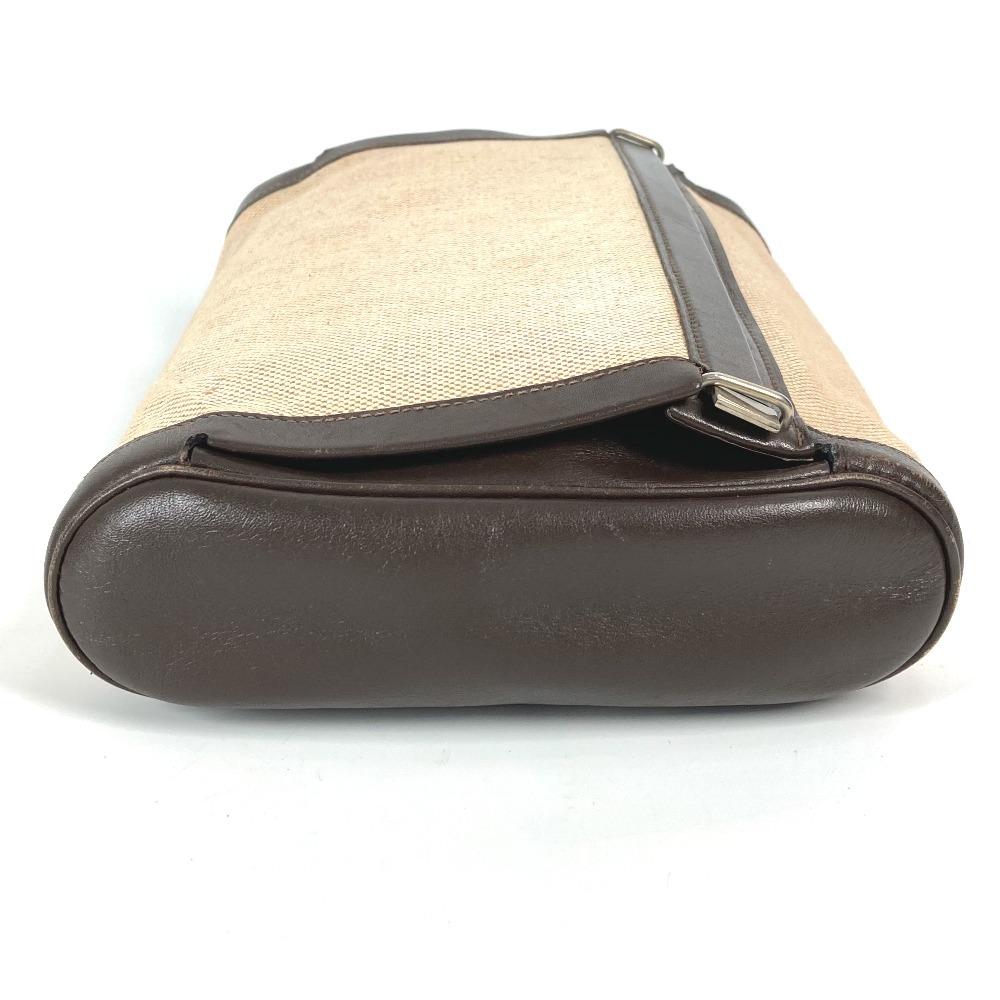 Hermes Equi Pouch Сумка-клатч с клапаном Кожа/Холст Бежевый/Коричневый
