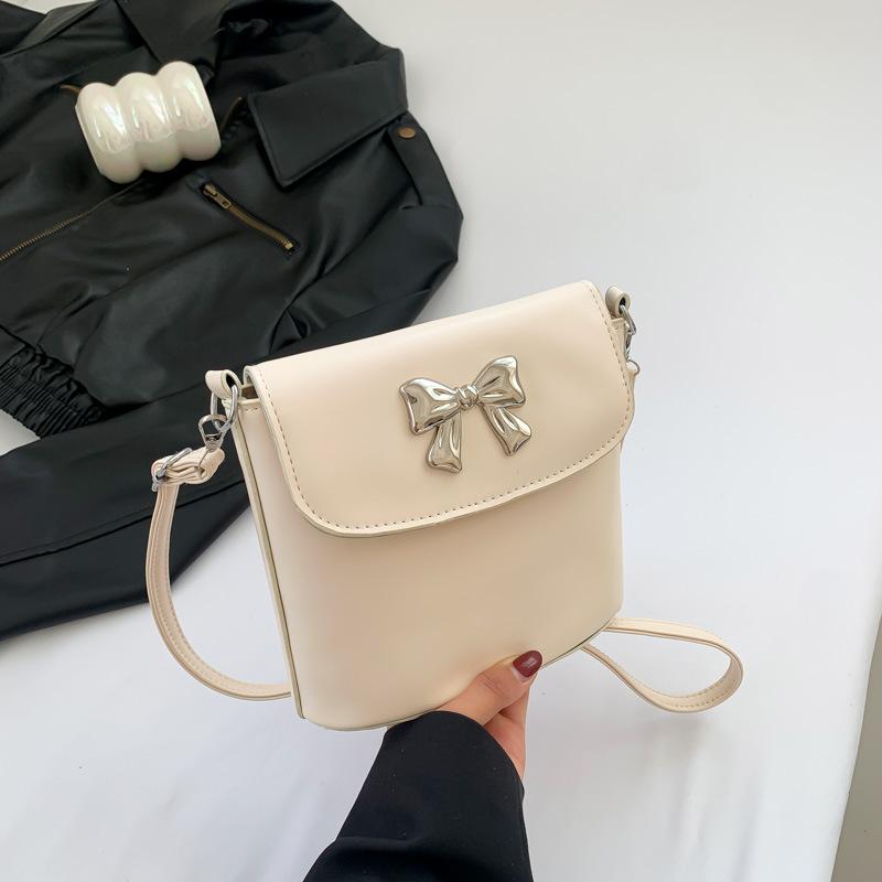 Fashion Korean Style Gentle Bow Small Bag for Women Spring New Crossbody Bag Bucket Bag for Women