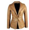 Blazer Designer Party Wear Women Handmade Leather Tan Lambskin New Formal Stylish