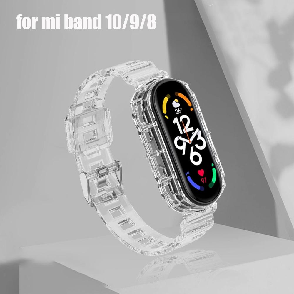 Прозрачный ремешок+чехол для Xiaomi mi band 10 9 8 nfc miband сменный ремешок для браслета браслет на запястье correa mi band 10 аксессуары