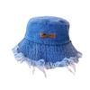 Вымытые джинсовые кепки Fisherman Flat Caps с кисточками Fisherman Hat Fashion Bucket Hats Women