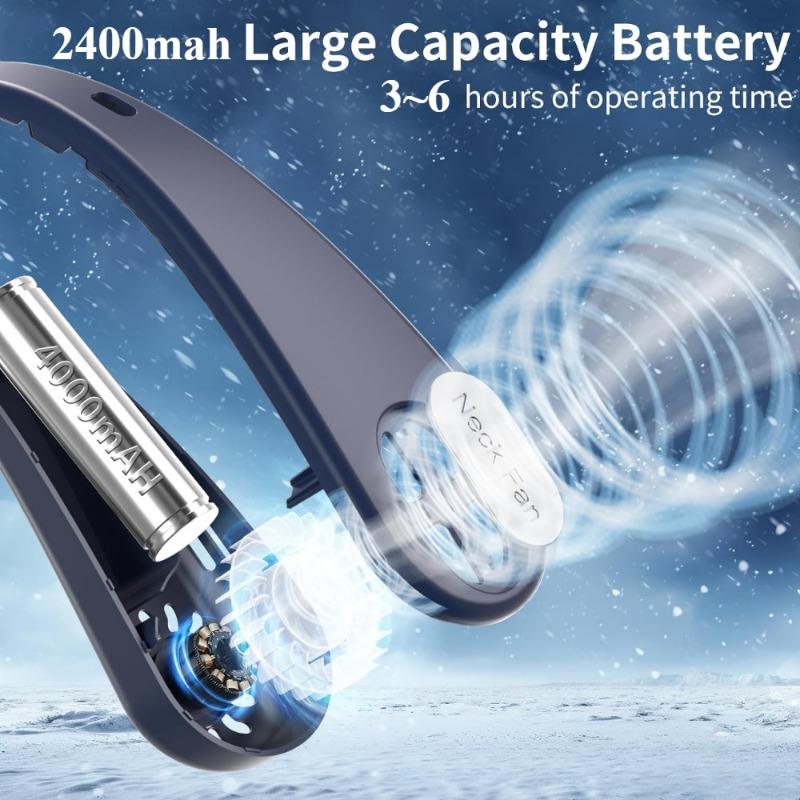 1pcs Portable Neck Fan, No Blades, USB Personal Fan, 3 Speeds Adjustable, Faster Cooling, Ultra-quiet, Suitable for Home, Office and Sports