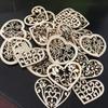 10pcs Natural Wood Chip Ornament Valentine Day Home Decor Love Heart Mixed Shape Cutouts Slice Wooden Crafts Scrapbooking