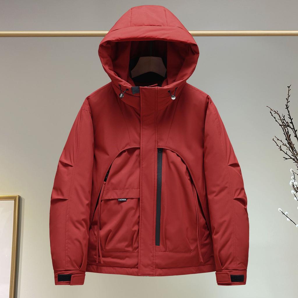 Унисекс Спортивная Уличная Куртка с Капюшоном и Теплой Хлопковой Подкладкой