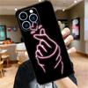 Kpop Finger Heart Case For iPhone 17 16 14 13 12 11 15 Pro Max Mini Plus 16e 17 Air Bumper Cover Accessories