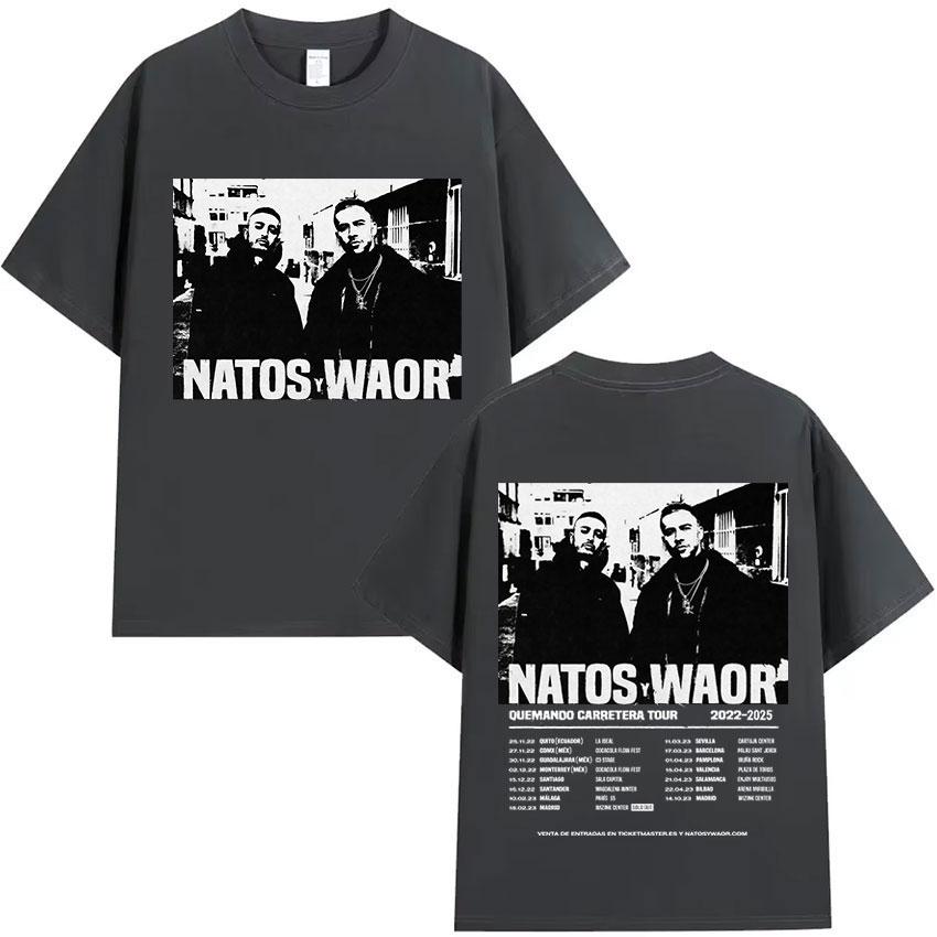 Rapper NATOS WAOR Tour 2025 Album Graphics T Shirt Men's Clothing Fans Gift T Shirts Fashion High Quality Cotton Tees Streetwear