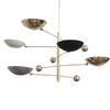 5 Light Pendant Mid Century Modern Raw Brass Sputnik Chandelier Light Fixtur
