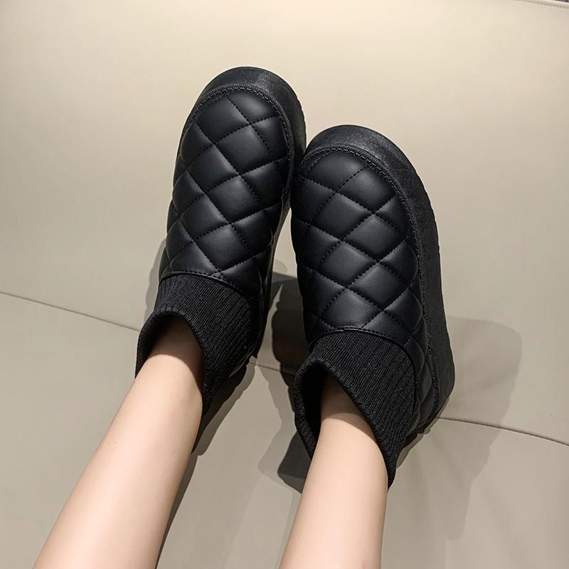 Мода Новая 2024 Обувь для женщин Зимние Снежные Сапоги Женские Бархатные Утепленные Теплые Модные Короткие Голенища Слипоны Хлопковая Обувь Женские Сапоги