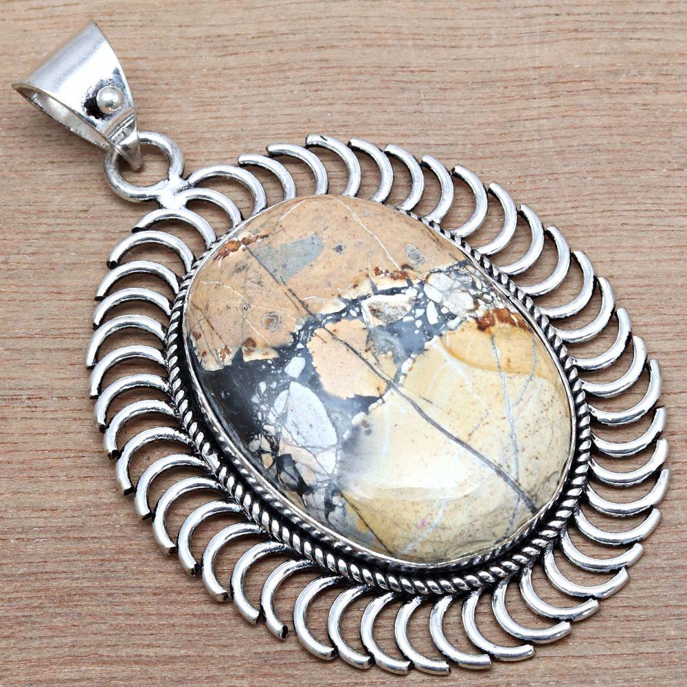 Подвеска Malinga Jasper Gemstone Подарок на День Матери Серебряное Украшение 2.25"