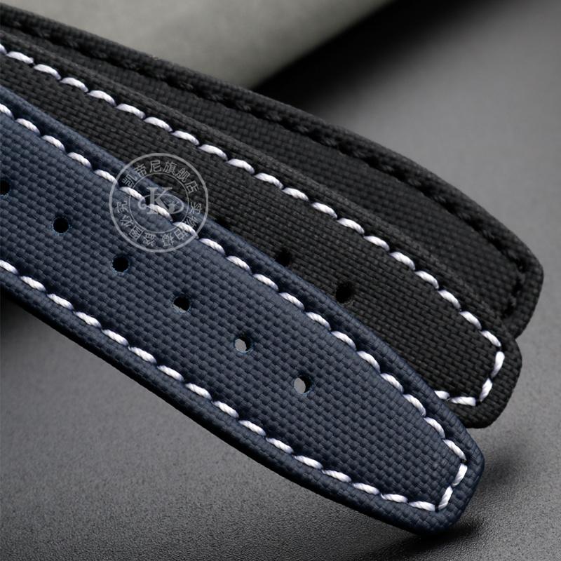 Нейлоновый кожаный ремешок для часов IWC Engineer, ремешок с вырезом, серия IW500501 IW378507 IW322703, черный спортивный холщовый ремешок для часов