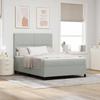 Box Spring Bed with Mattress vidaXL Light Grey 140x200 Cm Velvet 3339770